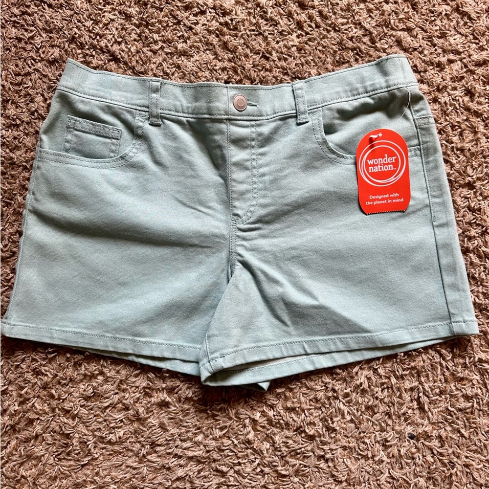 NWT Girls Wonder Nation Shorts; Seafoam Green; Size XL (14/16)